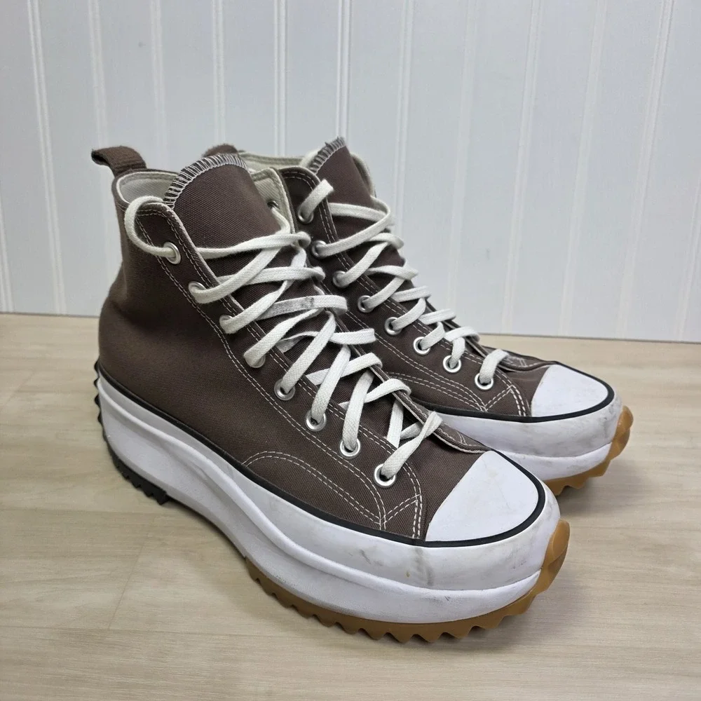 Converse Run Star Hike Canvas Platform‎ Sneakers Brown Men's Size 9 Women's 10.5